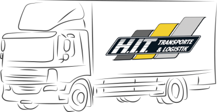hangezeichneter LKW mit Logo
